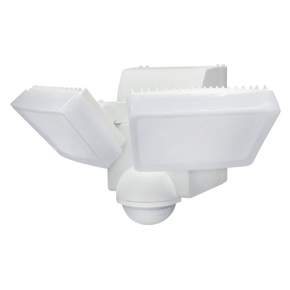 Front. IQ America - IQ America 800 Lumen Battery Operated LED Motion Security Flood Light Wall Eave Universal Mount Indoor/Outdoor WH - White.