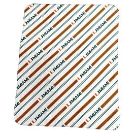 Logo Brands - Miami Hurricanes 50" x 60" Classic Vertical Stripe Fleece Throw Blanket - Multicolor