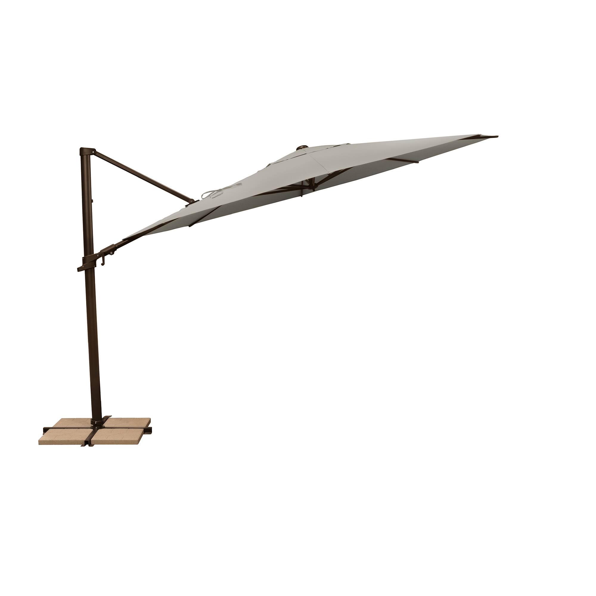 Back. Mondawe - 11' Octagon Cantilever Patio Umbrella Bronze Frame - Silver.