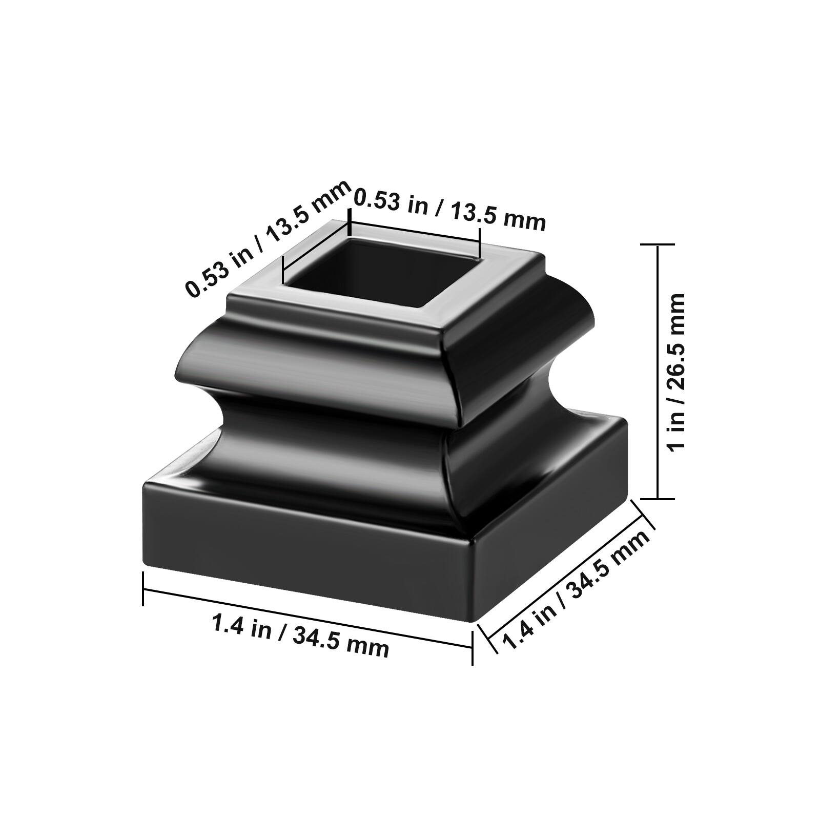 0.53 in / 13.5 mm  
1.4 in / 34.5 mm  
1 in / 26.5 mm