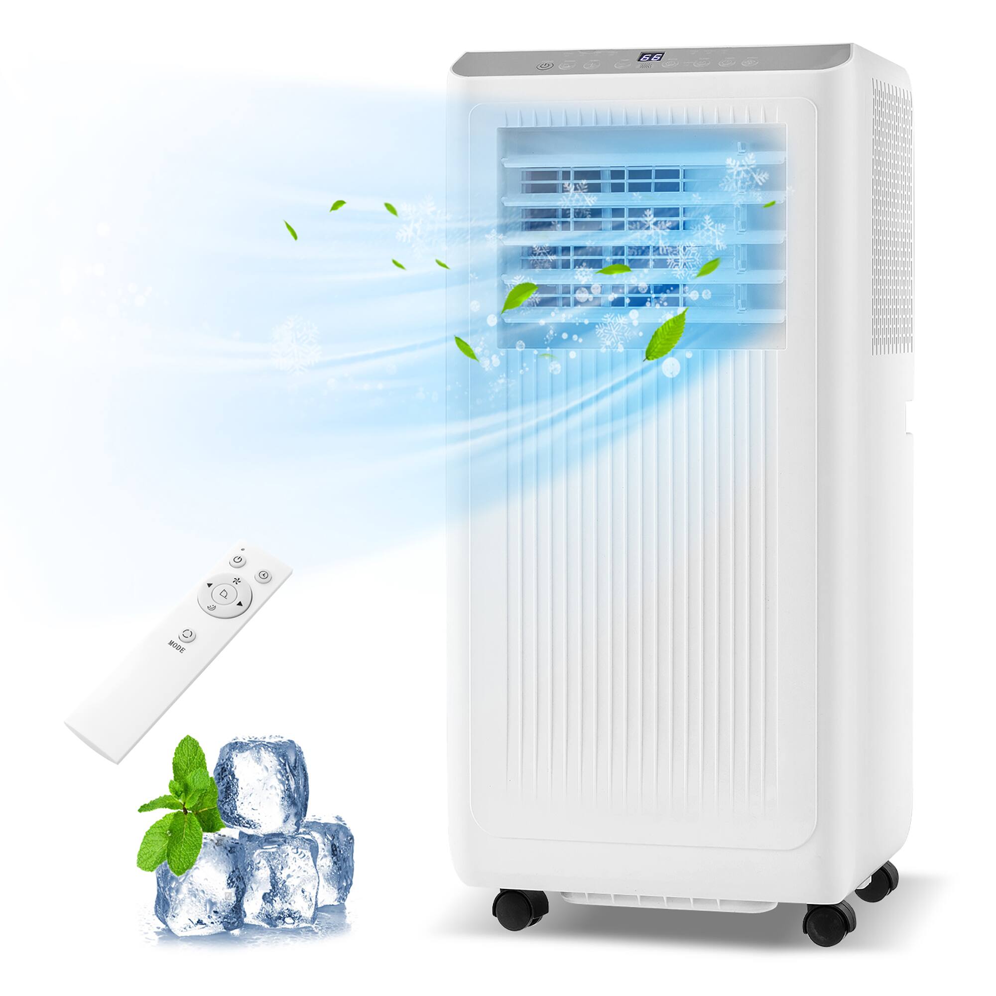 Front. Gymax - Gymax 8000 BTU Portable Air Conditioner 3 in 1 AC Unit Fan & Dehumidifier for Rooms up to 250 Sq FT - White.