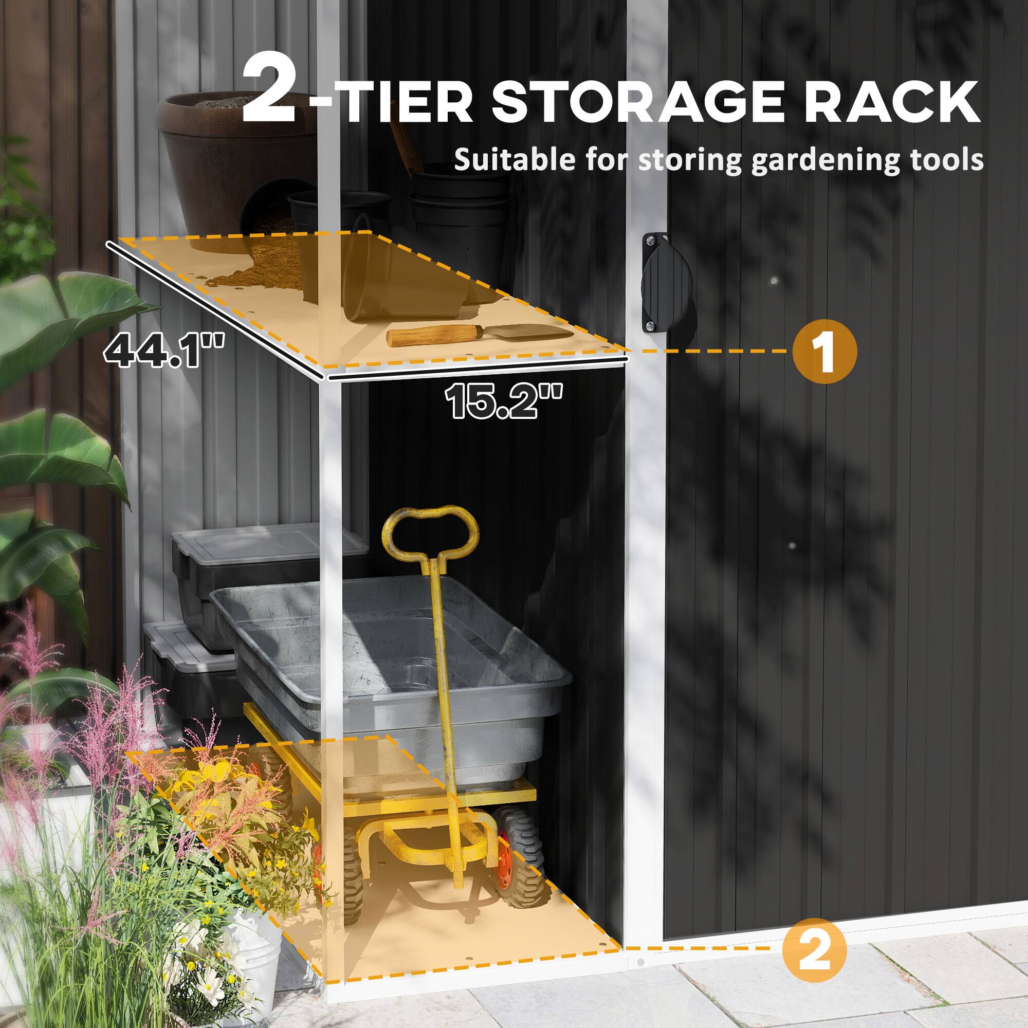 2-TIER STORAGE RACK
Suitable for storing gardening tools
44.1
15.2"
1 2