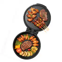 VEVOR - Pizza Oven,12 in Electric Pizza Maker,1200W Electric Pizzas Cooker with Non-Stick Coating,180° Open for Dual Side Baking - Black