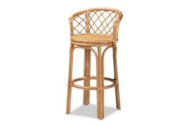 bali & pari - Orchard Modern Bohemian RatBar Stool - Natural Brown