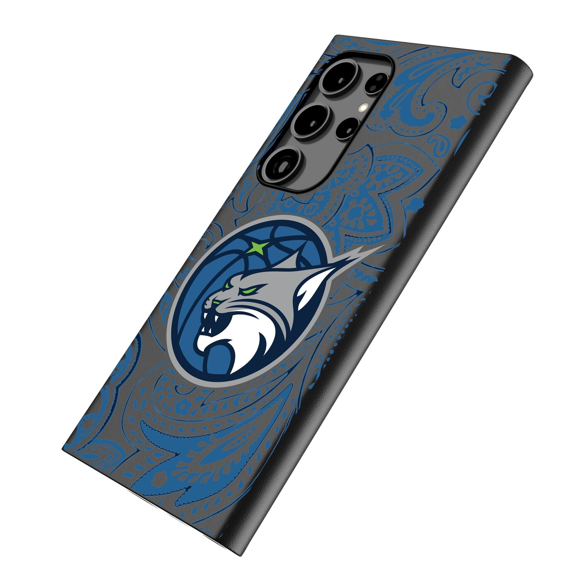 Alt View 1. Keyscaper - Minnesota Lynx Paisley Galaxy Magnetic Bump Case - S25 Ultra - Black.