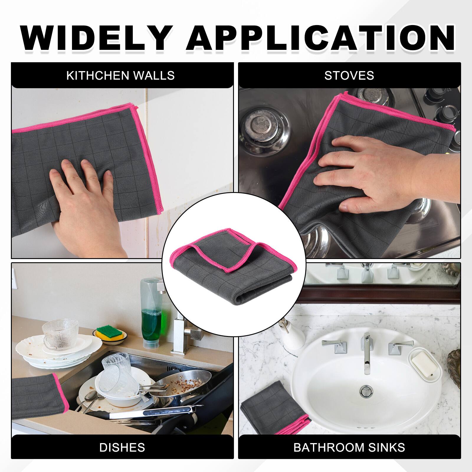 WIDELY APPLICATION

- KITCHEN WALLS
- STOVES
- DISHES
- BATHROOM SINKS