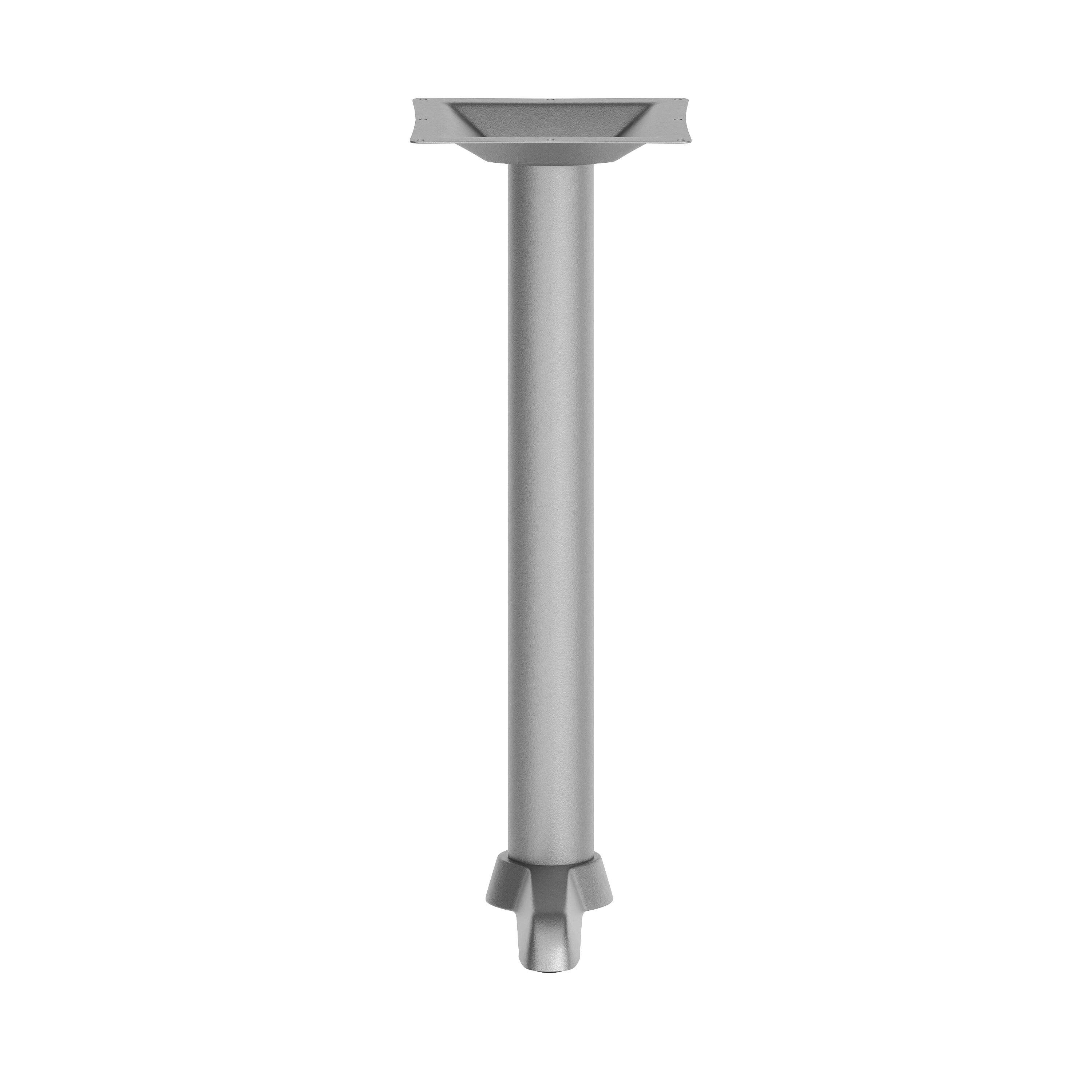 Angle. Flash Furniture - Beverly 5'' x 22'' Restaurant Indoor/Outdoor Table T-Base with 3'' Dia. Table Height Column, Silver - Gray.