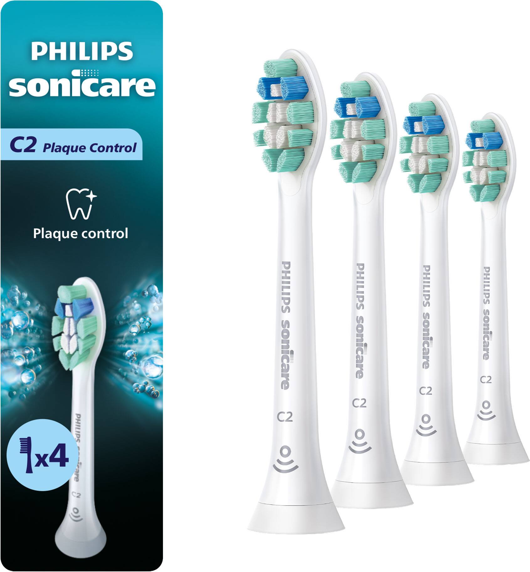 Philips Sonicare - C2 Plaque Control - Replacement Toothbrush Heads, 4 Pack, HX9024/77 - White