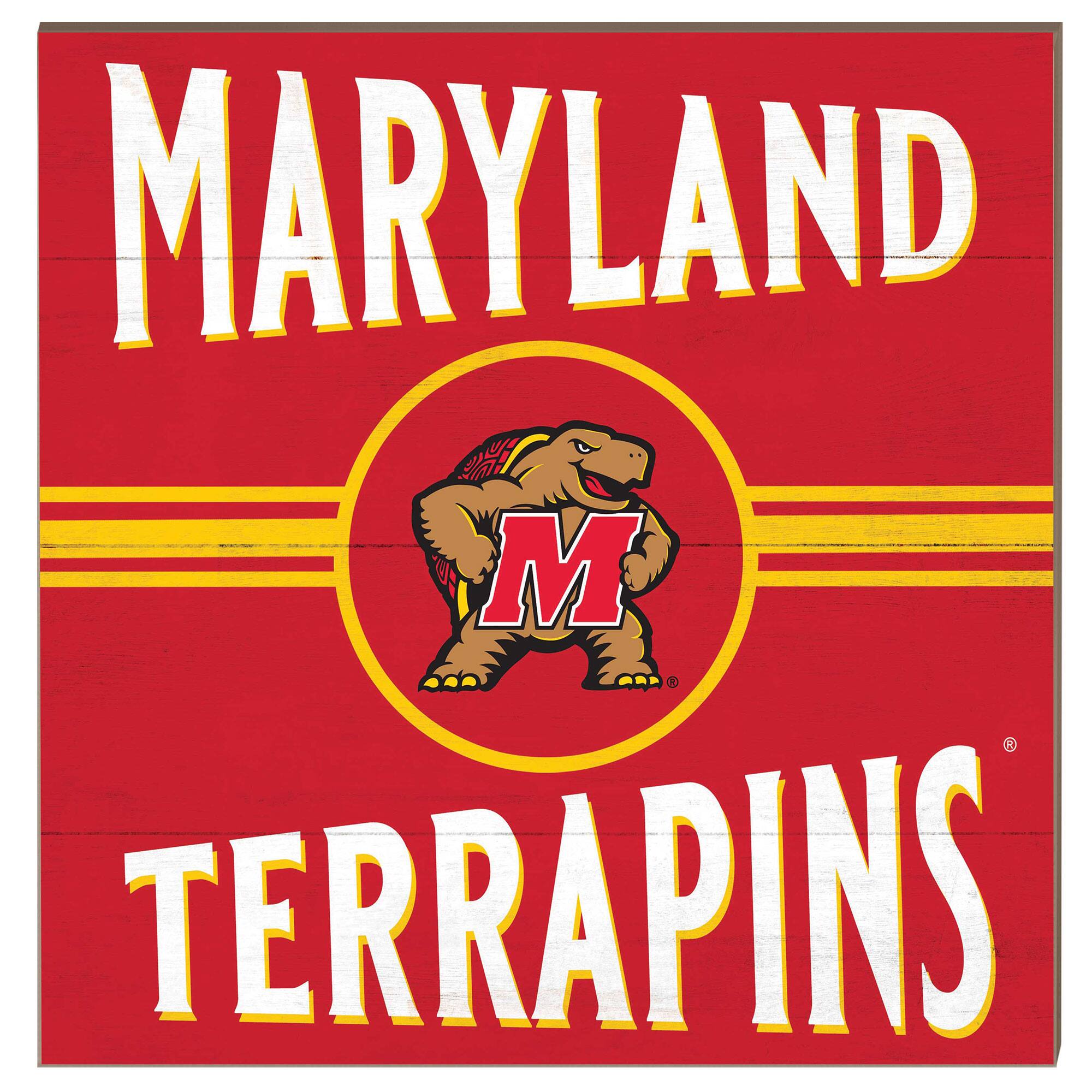 Maryland Terrapins 10'' x 10'' Retro Team Sign