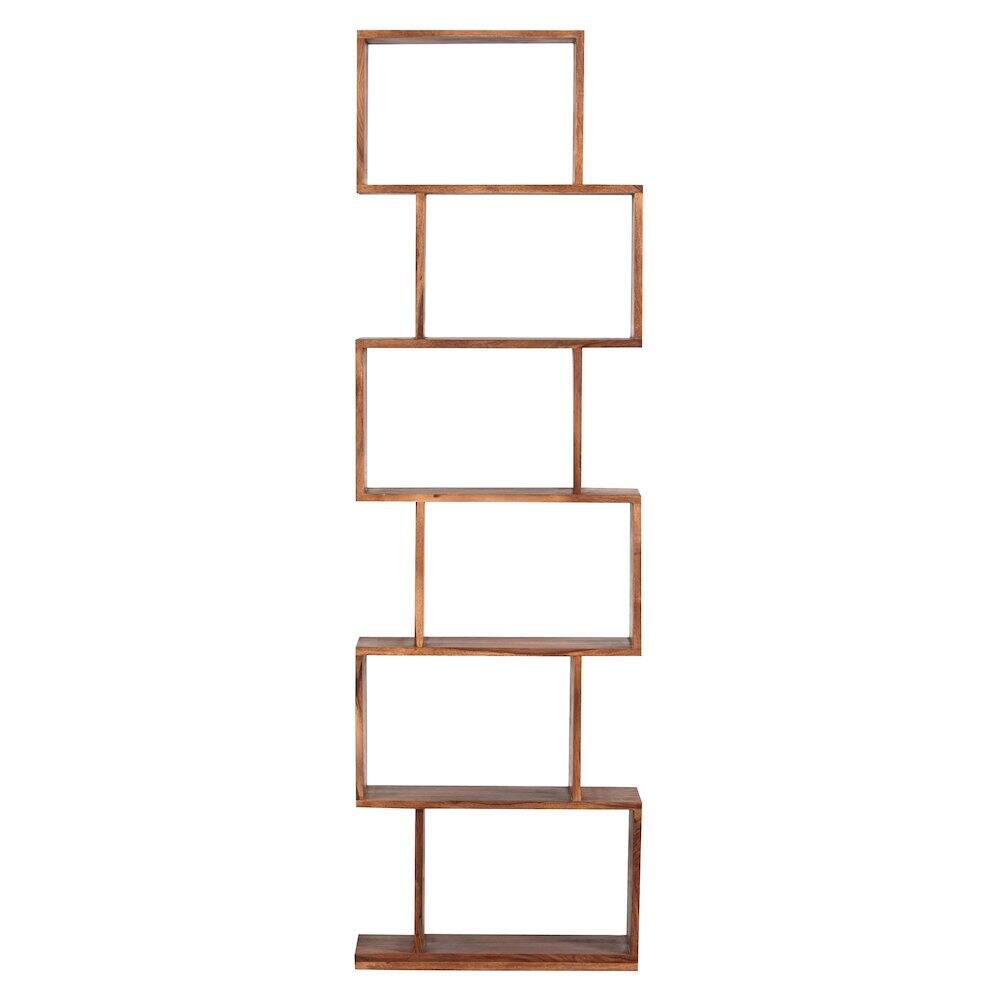 Alt View 4. Porter Designs - Urban Solid Sheesham Wood 6 Shelf Bookcase, Natural - Brown.