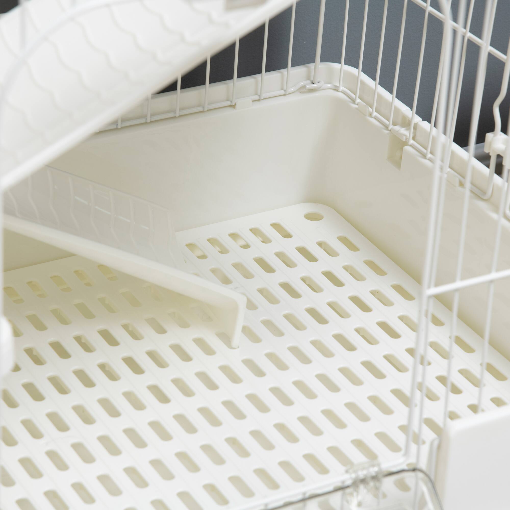 Alt View 5. Pawhut - 4-Level Small Animal Cage Rabbit Hutch with Wheels, Removable Tray, Platform and Ramp for Bunny, Chinchillas.