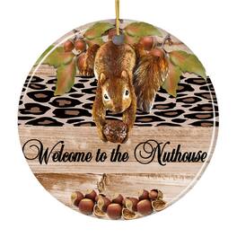 OrnamentallyYou - Welcome to the Nuthouse Funny Squirrel Ornament - Multi-colored