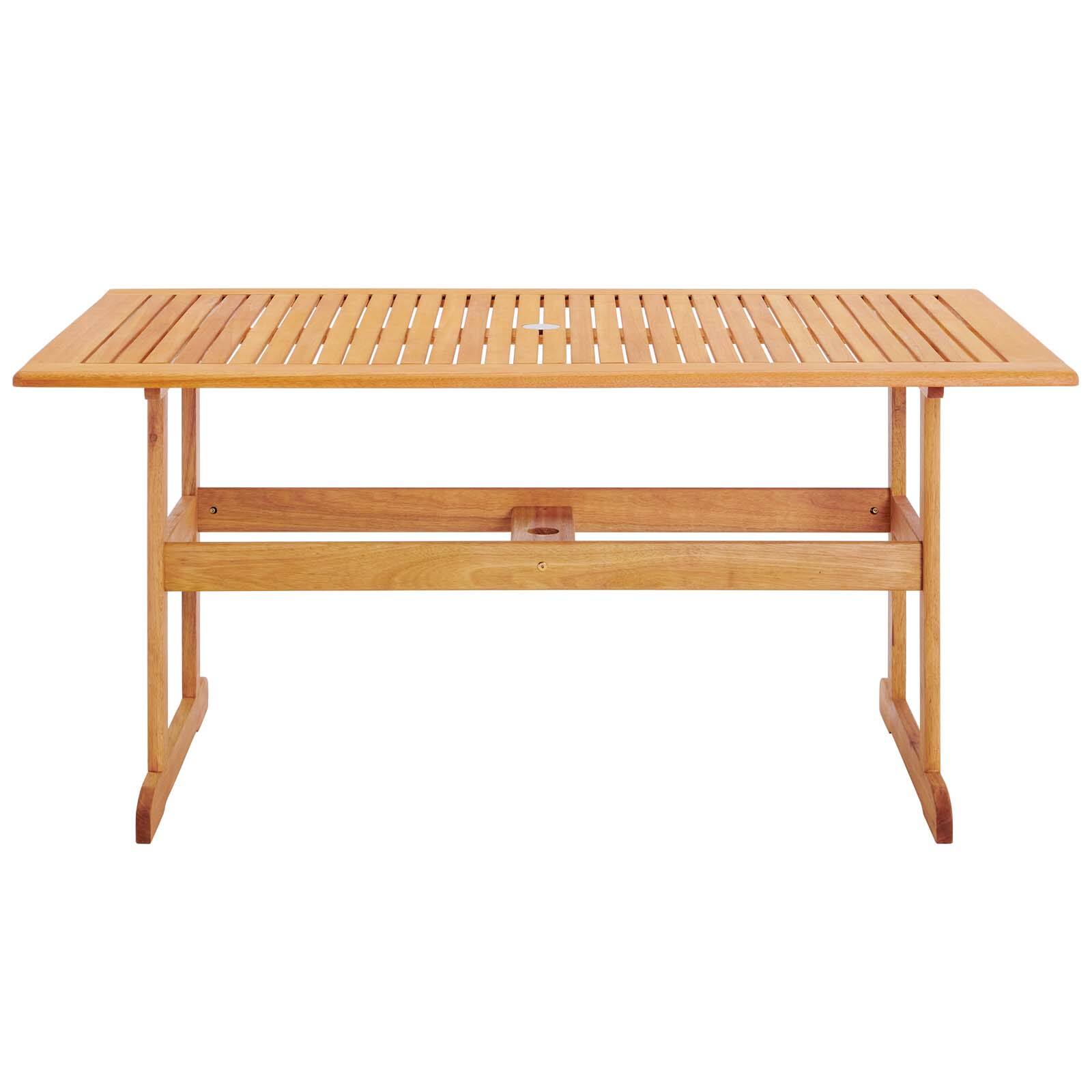 Left. Modway - Hatteras 59" Rectangle Outdoor Patio Eucalyptus Wood Dining Table by Modway - Natural.