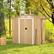 Alt View 3. Costway - 6 x 4 FT Outdoor Storage Shed Galvanized Steel Shed with Sliding Doors Wood Grain - Natural.