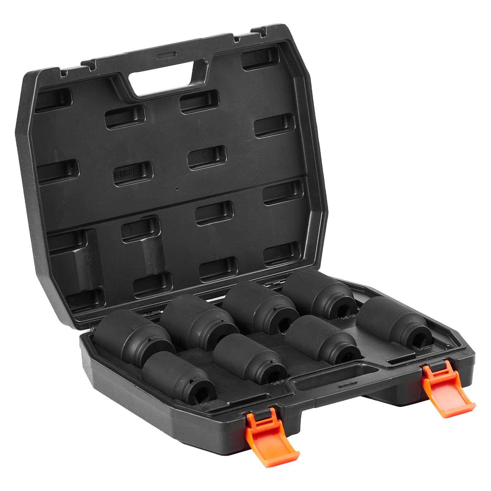 Back. LOVMOR - Axle Nut Impact Socket Set 1 2 Drive Deep 6 Point 8PCS SAE Nut Socket.