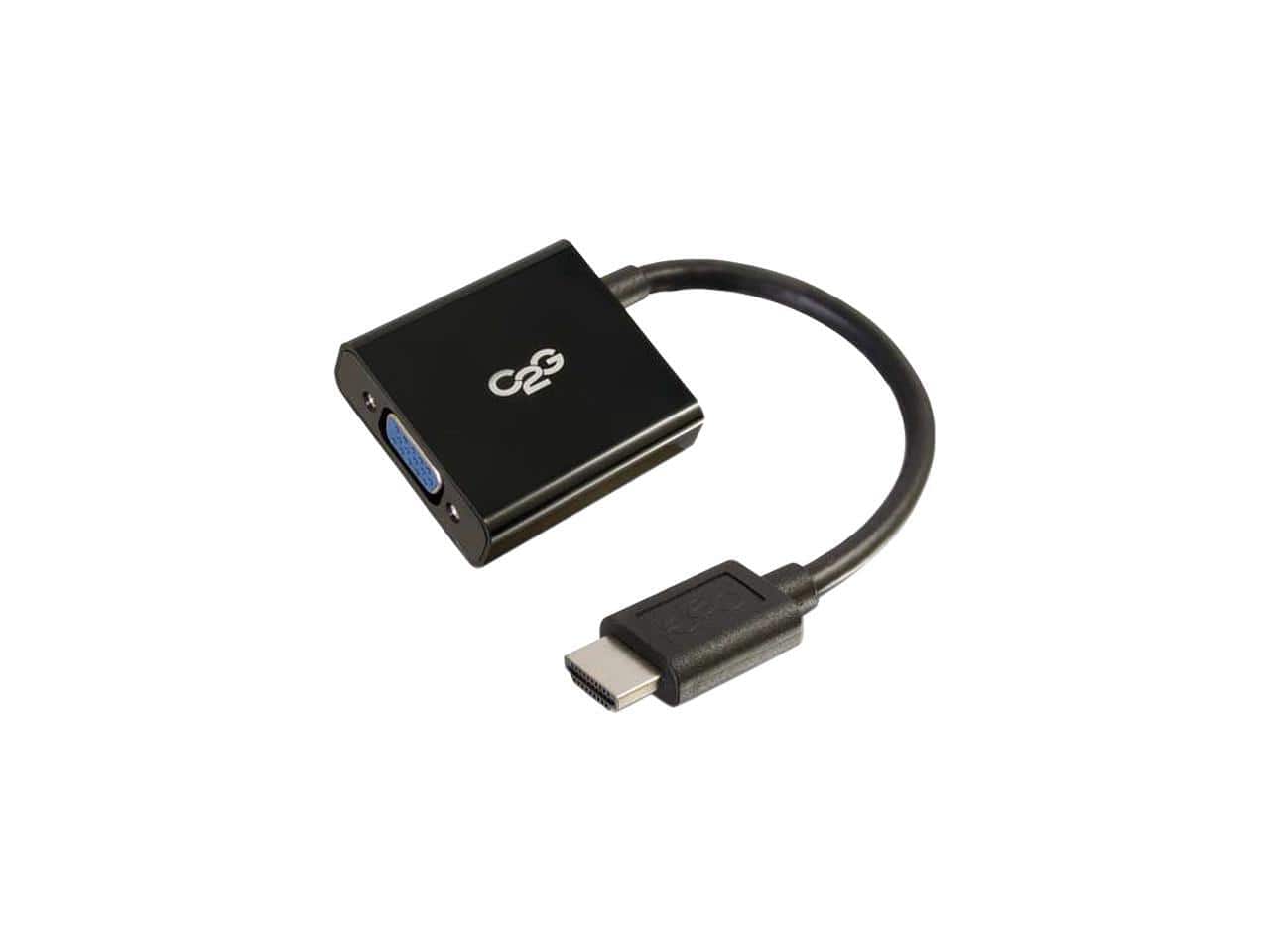 Cables to Go - C2g 8In Hdmi To Vga Adapter Converter Dongle - Black