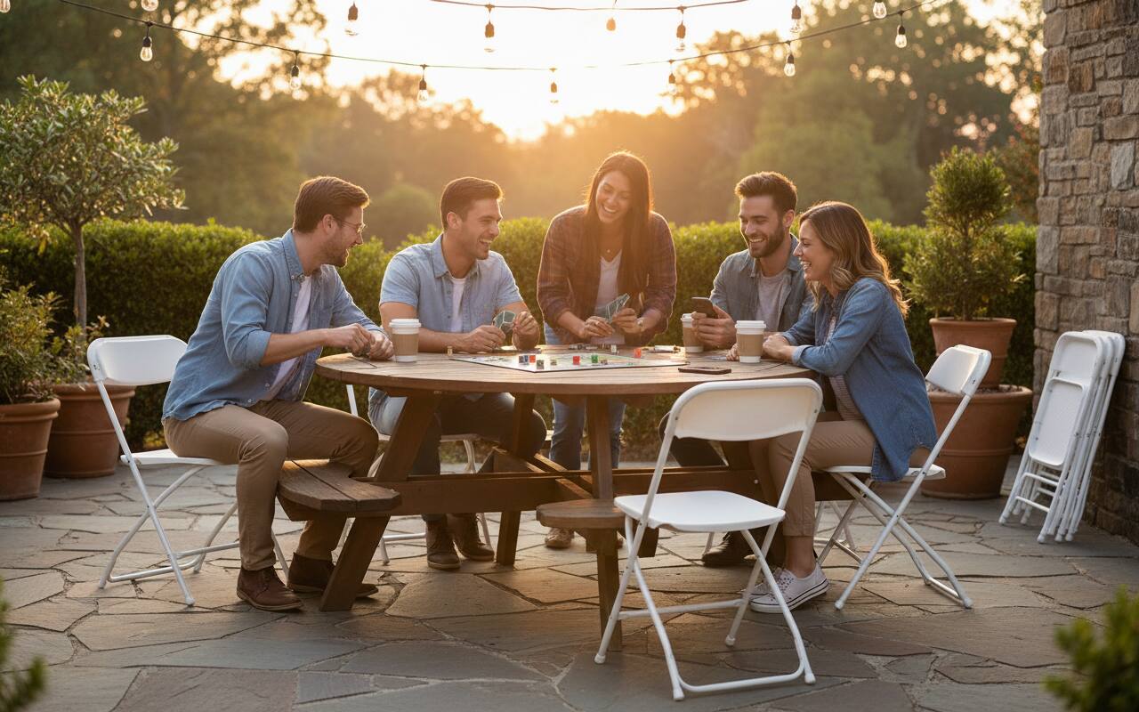 Alt View 5. AOITUN - Folding Chair 10 Pack Plastic Foldable for Daily Use - Perfect for Dorm Rooms - White.