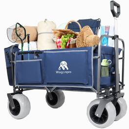 Loheer - Beach Wagon with Big Wheels for Sand, Folding Steel Frame Utility Cart, Five Hundred Pound Capacity