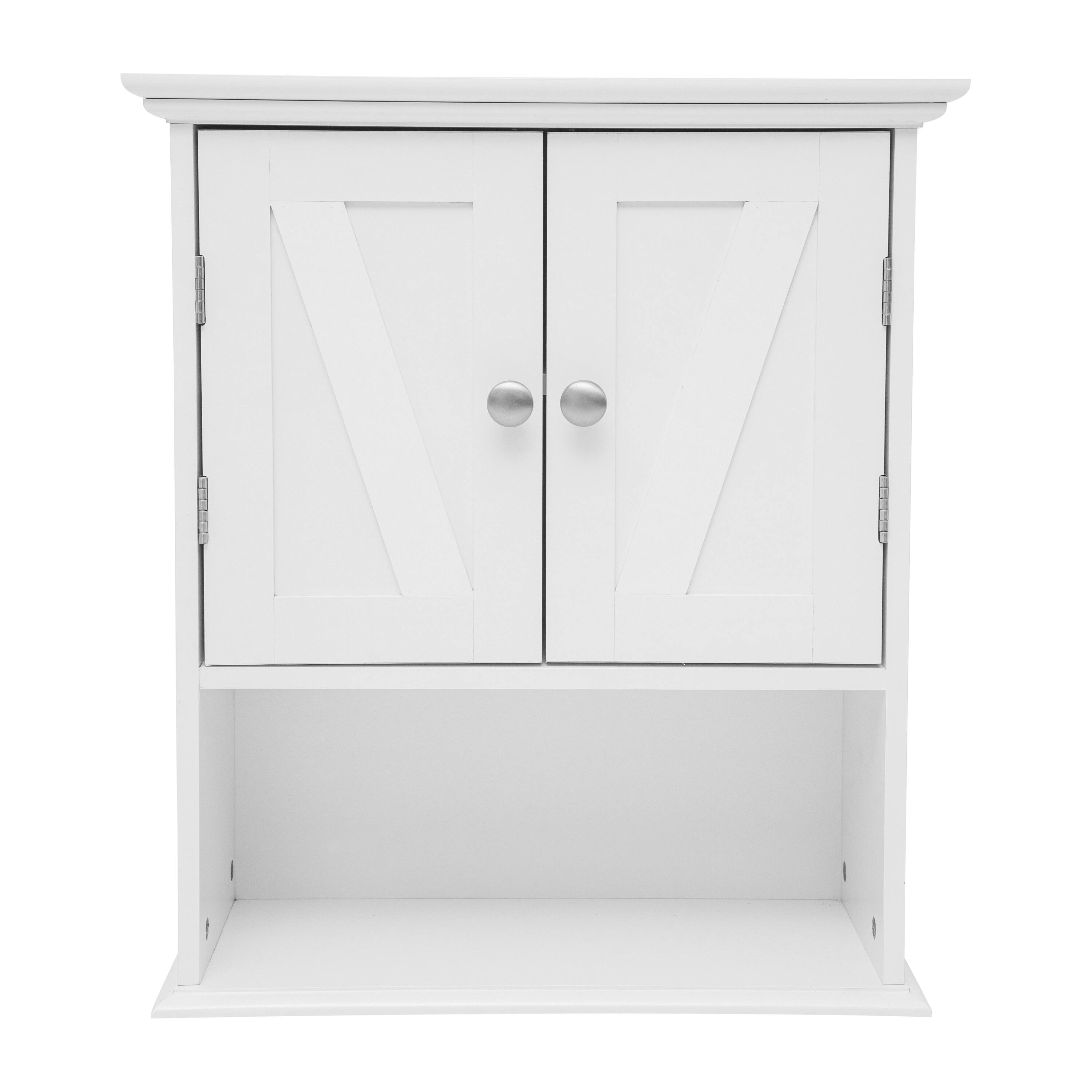 Angle. Flash Furniture - Dune Farmhouse Wall Mounted Bathroom Medicine Cabinet Storage Organizer with 2 Magnetic Closure Doors, Adjustable Shelf, - White.