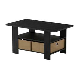 FurniFact - Coffee Table Americano Medium Brown with Bin Drawer and Sturdy Design - Americano/Medium Brown