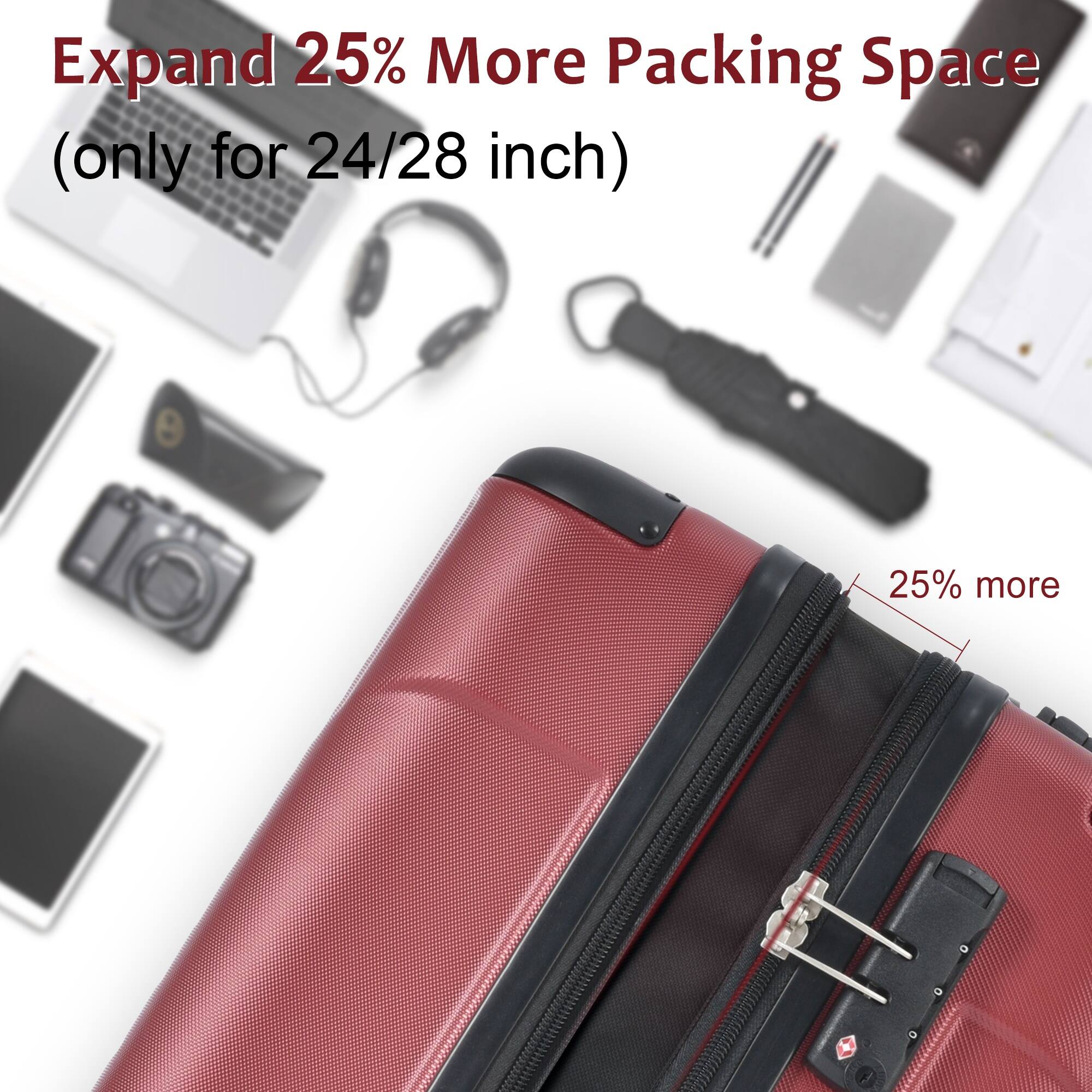 Expand 25% More Packing Space (only for 24/28 inch)

25% more