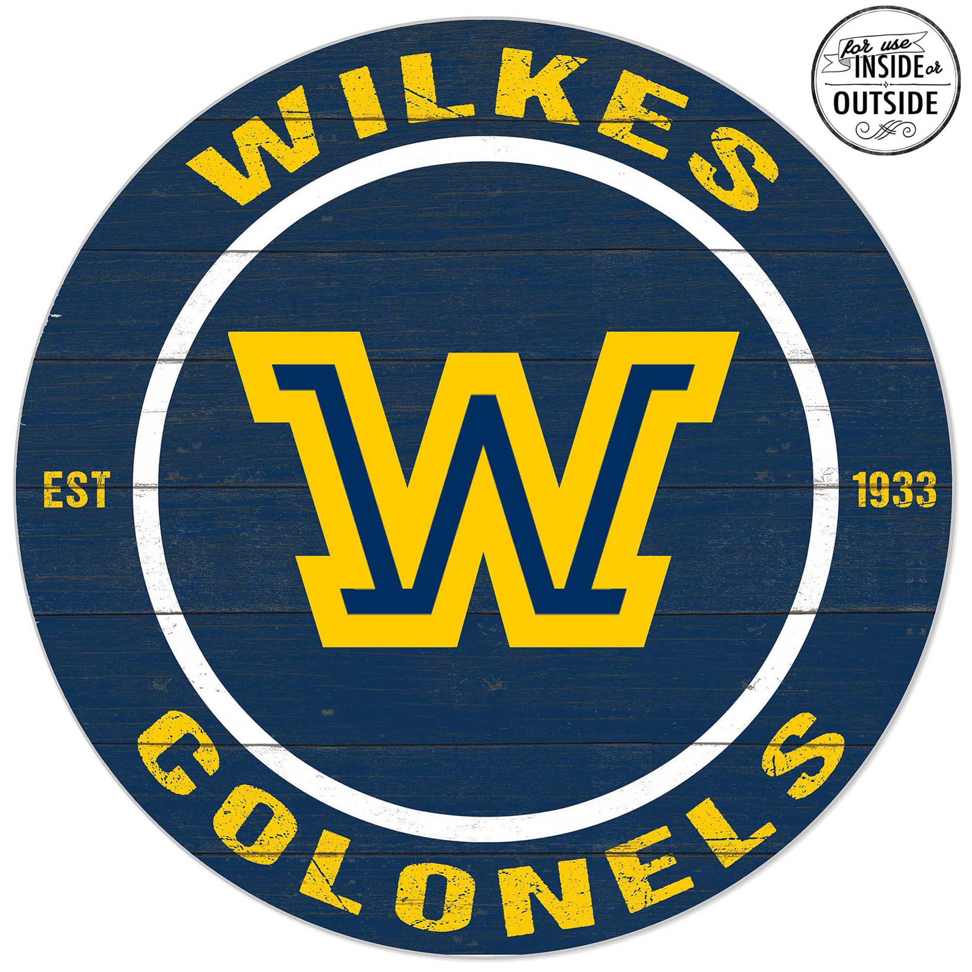 Jardine - Wilkes Colonels 20'' x 20'' Indoor/Outdoor Team Color Circle Sign - Navy