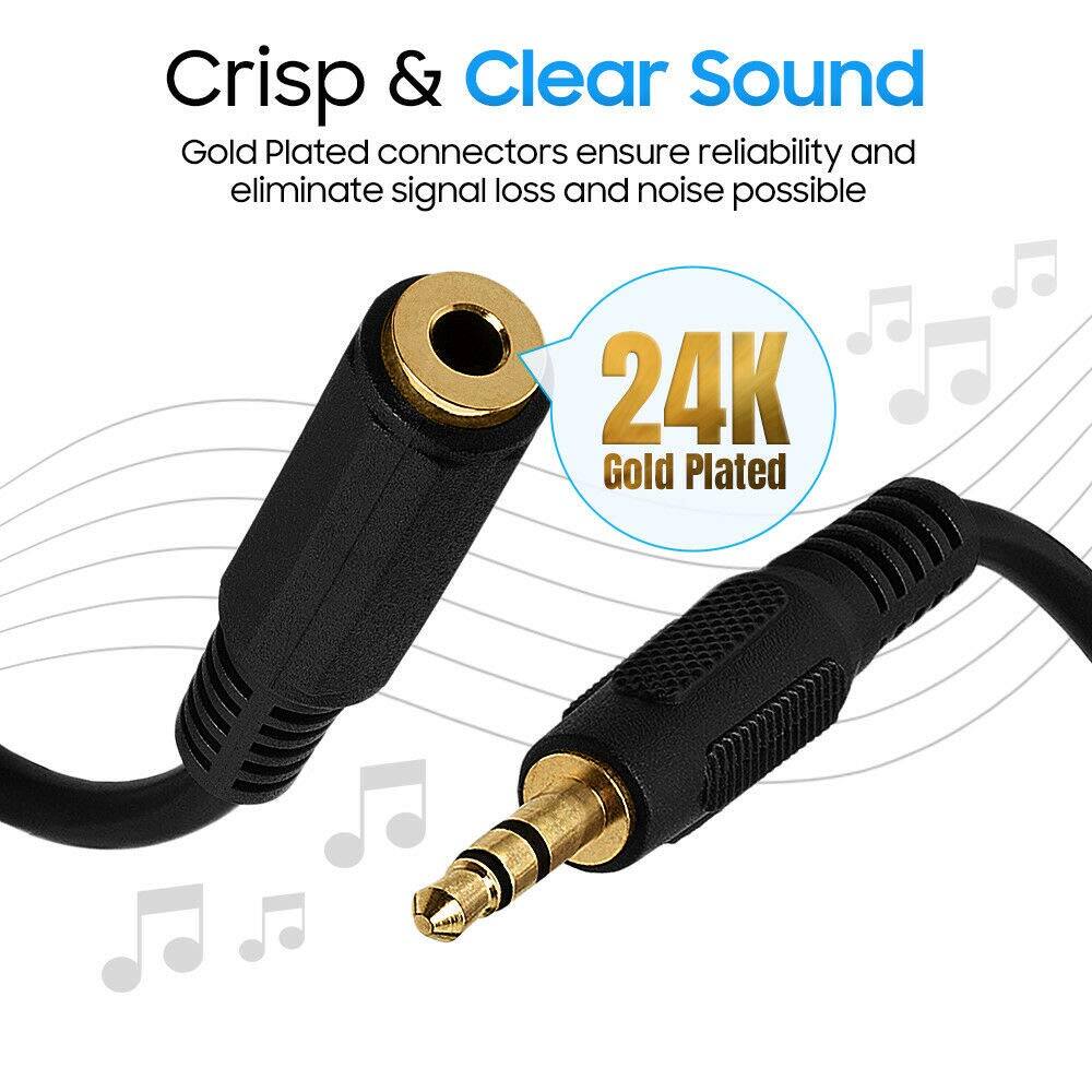 Crisp & Clear Sound  
Gold Plated connectors ensure reliability and eliminate signal loss and noise possible  
24K Gold Plated