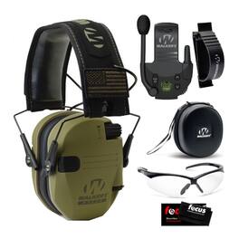 Walkers - Walker's Razor Slim Electronic Hearing Protection BUNDLE, Patriot - Green