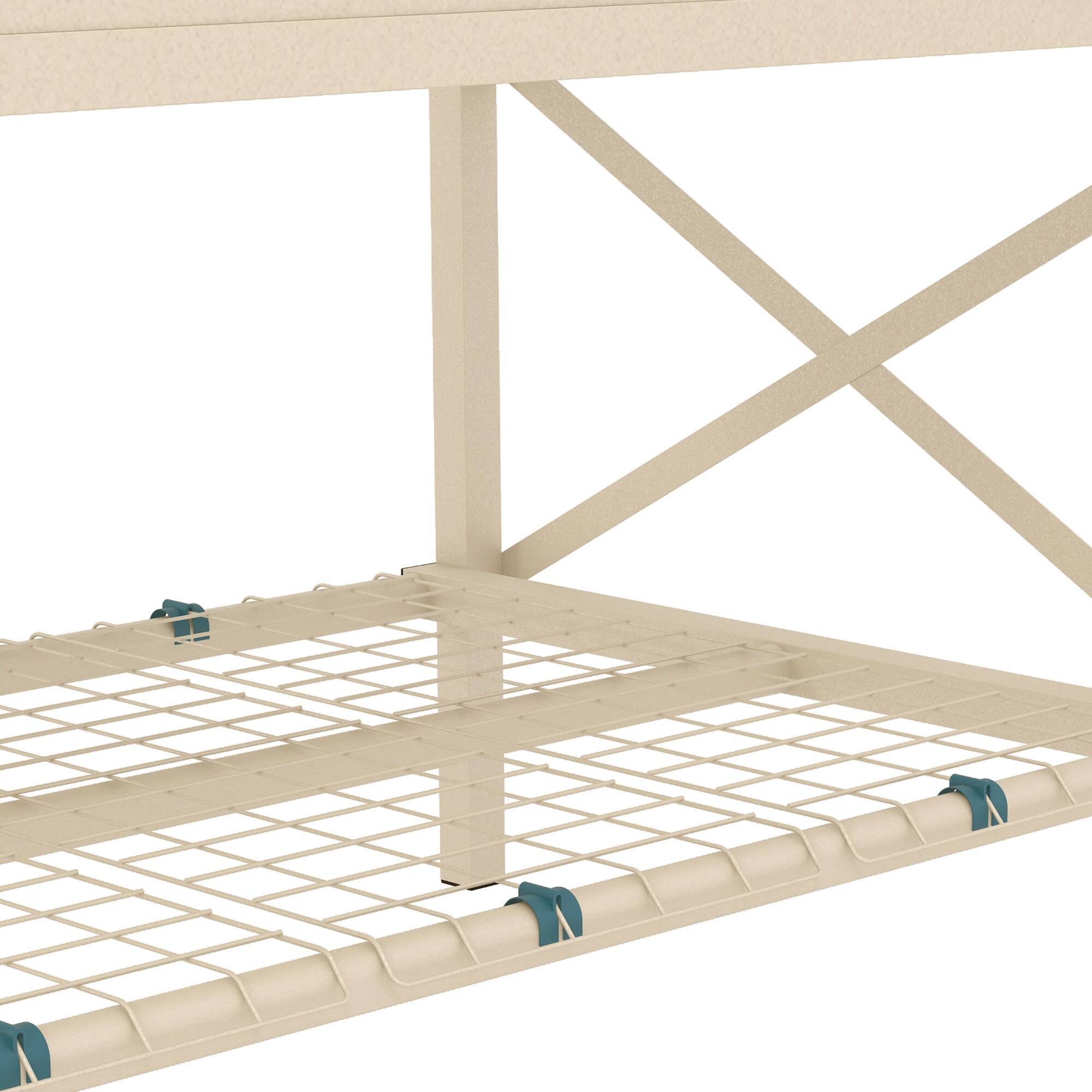 Alt View 7. Outsunny - Raised Garden Bed with Galvanized Steel Frame, Storage Shelf and Bed Liner, Elevated Planter Box with Legs - Cream White.