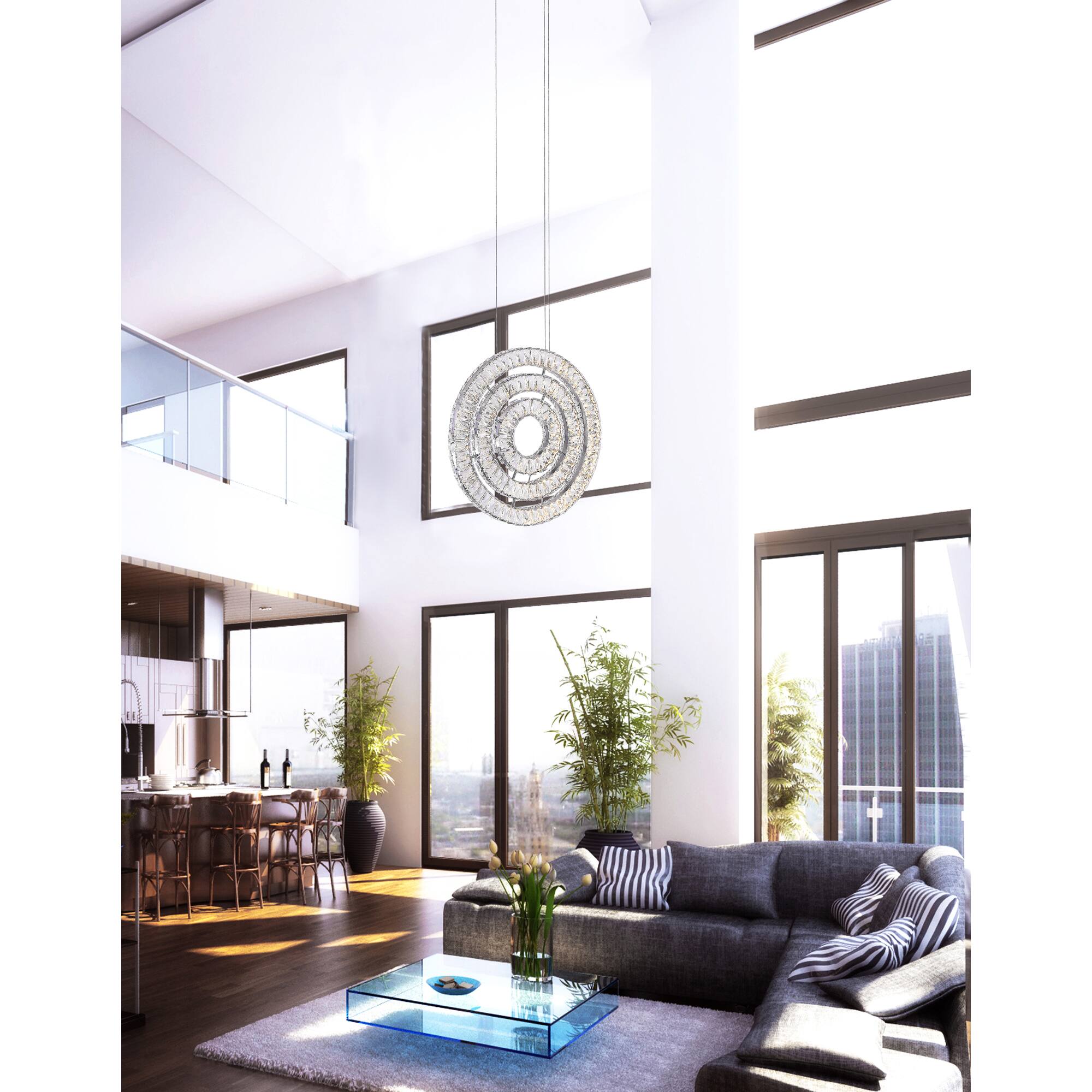 Alt View 2. CWI Lighting - Celina LED Chandelier With Chrome Finish - Chrome.