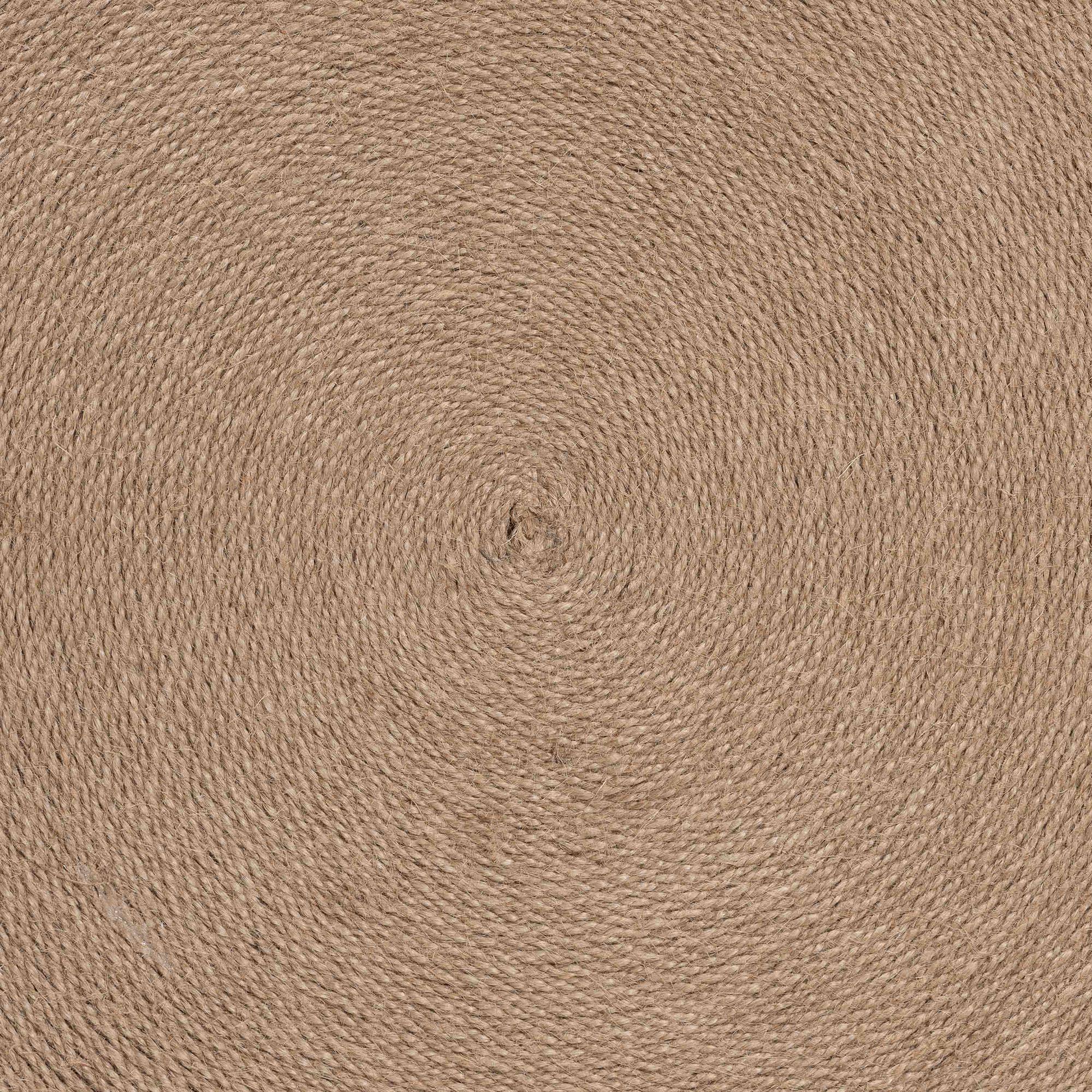 Back. bali & pari - Lapis Handwoven Jute Coffee Table - Boho Round Centerpiece with Natural Fiber Texture, Handcrafted - Natural Brown.