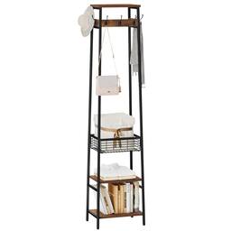 Rustic Brown and Black 2 Shelves + 1 Basket