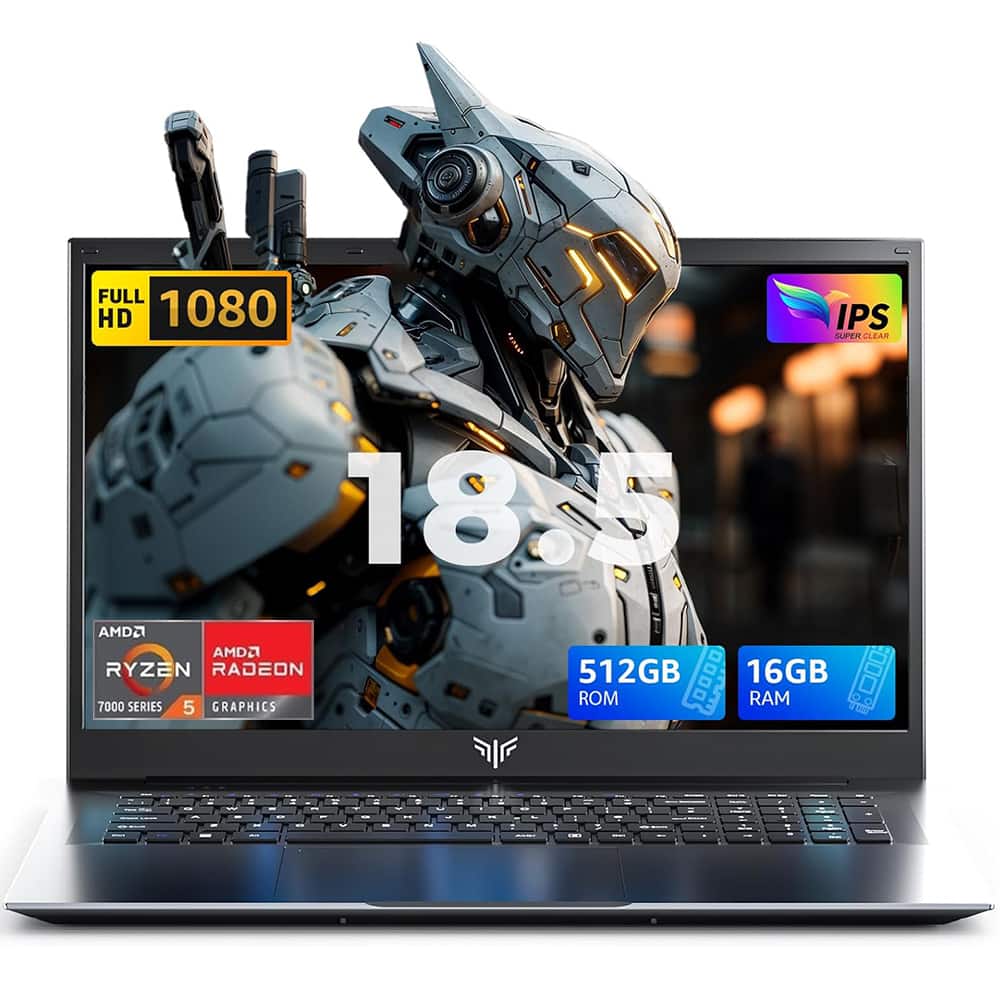 ACEMAGIC - AX18pro Laptop - 18.5" AMD Ryzen 5 7430U (6C/12T) - 16GB DDR4 RAM - 512GB SSD - Windows 11 pro - WIFI6 BT5.2 - Gray