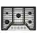 Front. Whirlpool - 30" Built-In Gas Cooktop with 5 Burners and EZ-2-Lift Hinged Cast-Iron Grates - Stainless Steel.