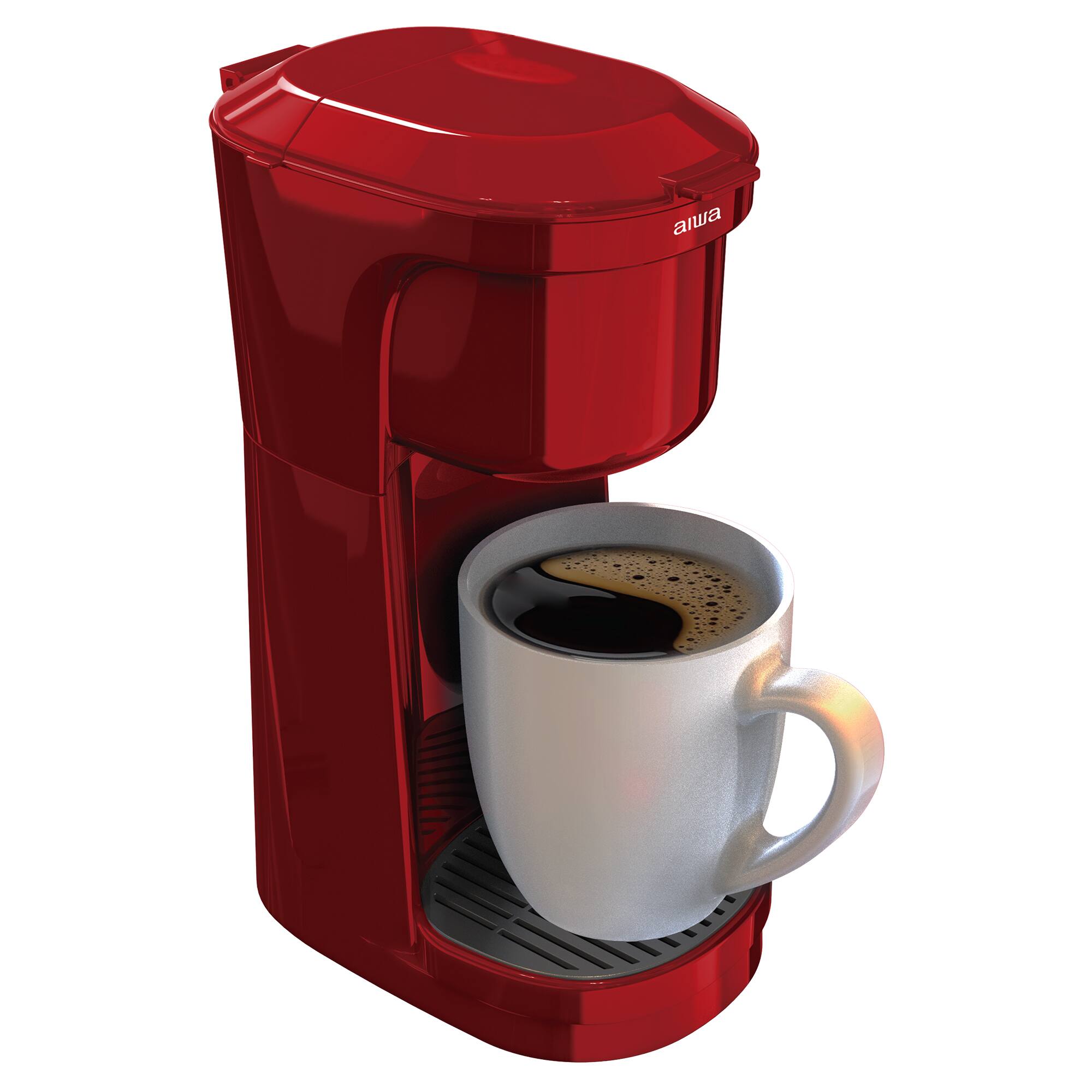Alt View 4. Aiwa - Aiwa 2-in-1 Single Serve Cup Red Drip Coffee Maker, Works with K-Cups Brew, Halo Light Indicator, Includes Reusable Pod - Red.
