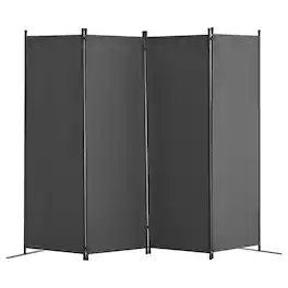VEVOR - Room Divider, 4 Panel Room Dividers and Folding Privacy Screens, Fabric Partition Room Dividers for Office - Gray
