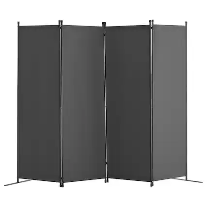 Front. VEVOR - Room Divider, 4 Panel Room Dividers and Folding Privacy Screens, Fabric Partition Room Dividers for Office - Gray.