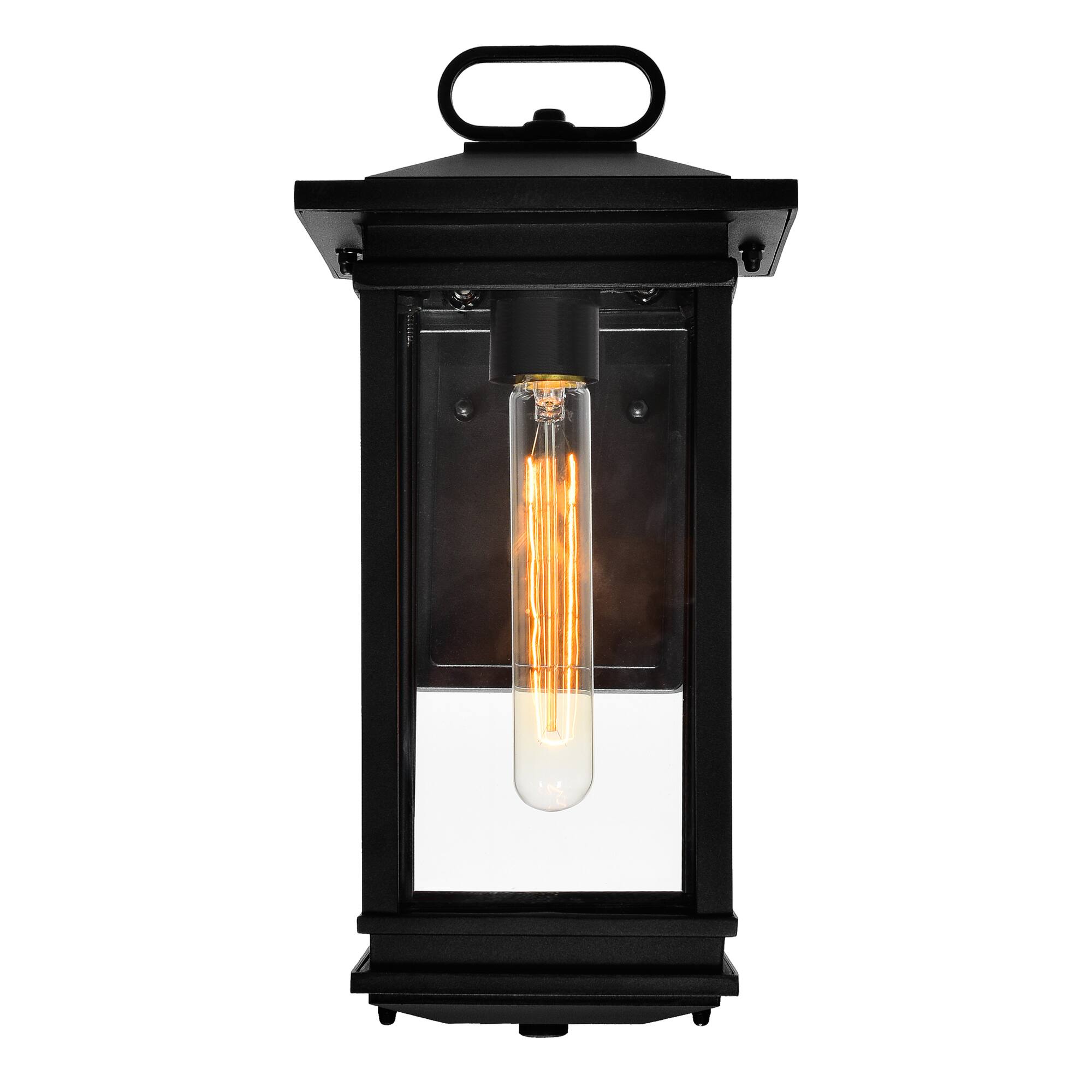 Alt View 1. CWI Lighting - Oakwood 1 Light Outdoor Black Wall Lantern - Black.