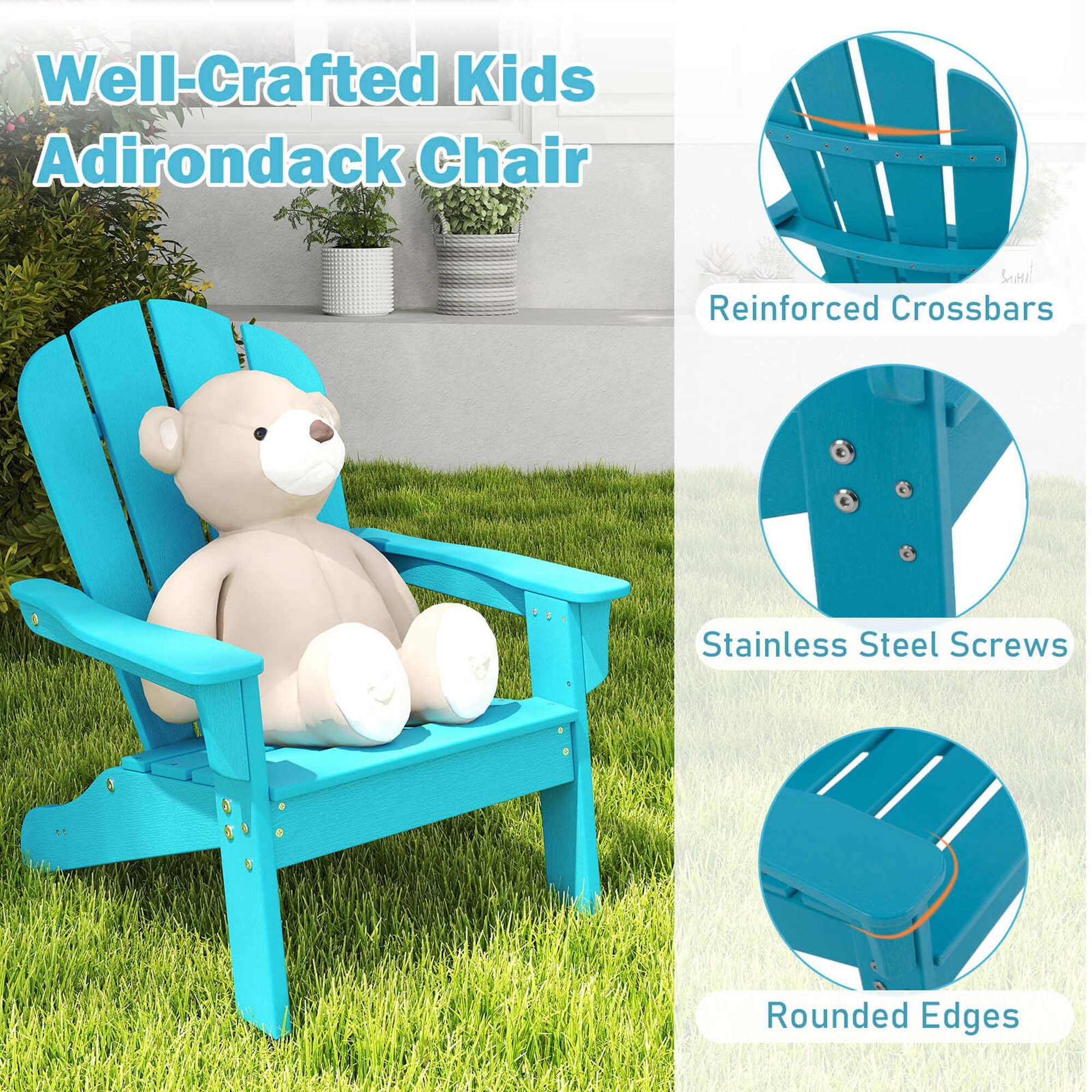 Well-Crafted Kids Adirondack Chair
Reinforced Crossbars
Stainless Steel Screws
Rounded Edges
