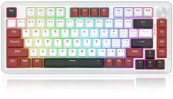 REDRAGON - K721WRB-RGB Wired Mechanical Keyboard, Ultra-Compact 75% Layout, Hot-Swap with Adjustable Magnetic Switches - White/Red/Black - Front_Zoom