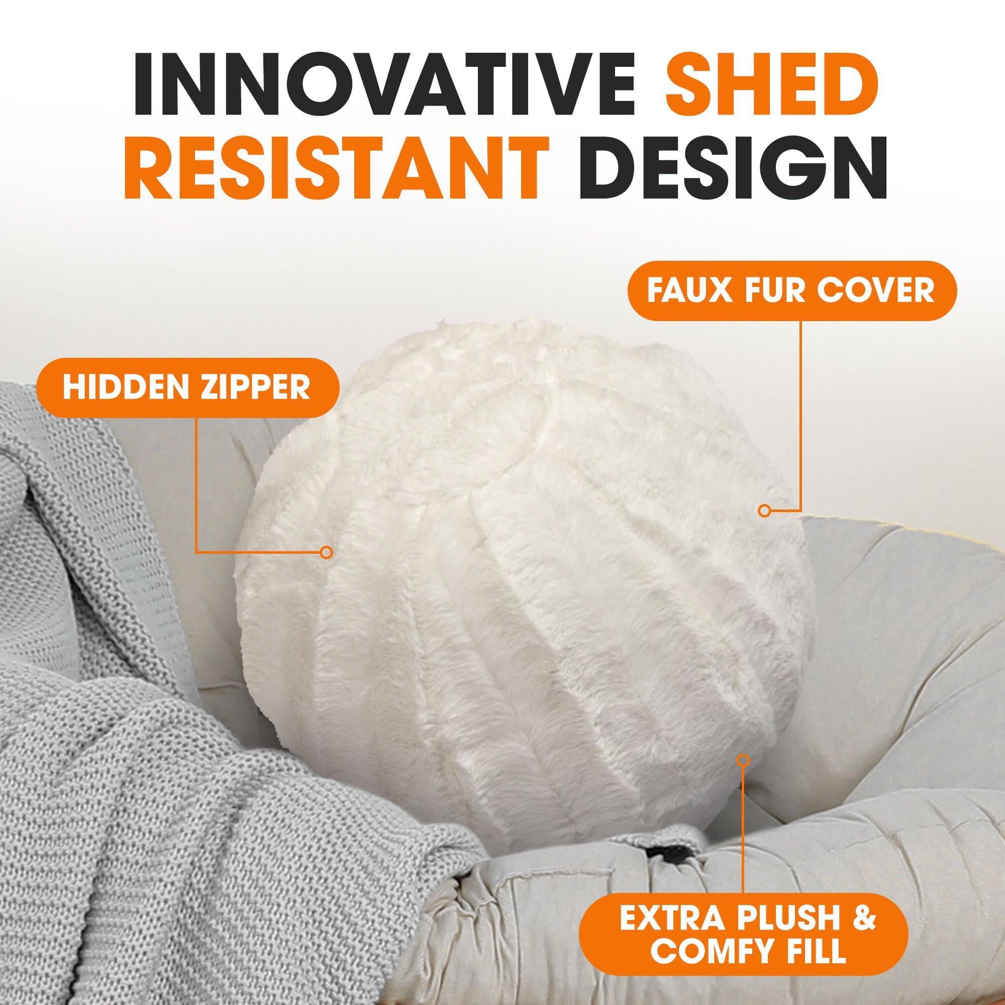 INNOVATIVE SHED RESISTANT DESIGN  
FAUX FUR COVER  
HIDDEN ZIPPER  
EXTRA PLUSH & COMFY FILL