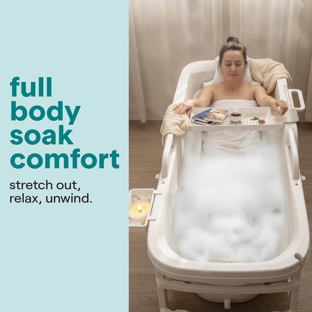 full body soak comfort  
stretch out, relax, unwind.