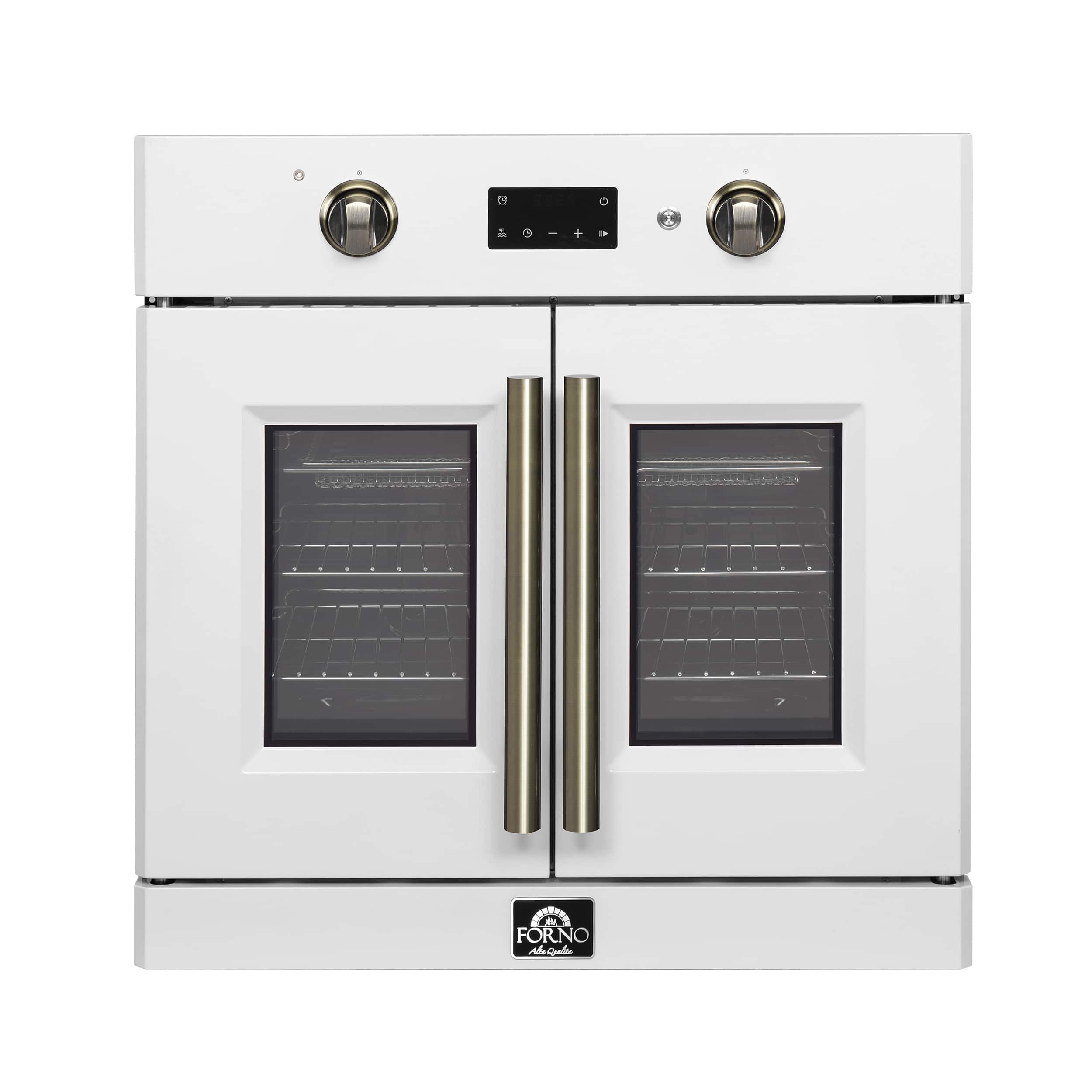 Forno Appliances - Asti 3.68 Cu. Ft. Electric True Convection Wall Oven with French Doors - White