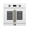 Forno Appliances - Asti 30" 3.68 Cu. Ft. Electric True Convection Single Wall Oven with French Doors - White