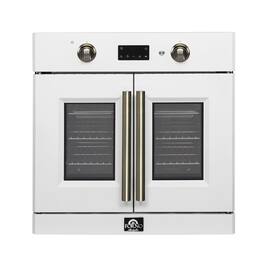 Forno Appliances - Asti 3.68 Cu. Ft. Electric True Convection Wall Oven with French Doors - White