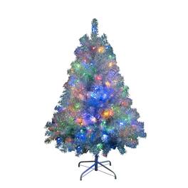 BreeBe - 4FT Sliver Pre-Lit Artificial Christmas Tree - Silver