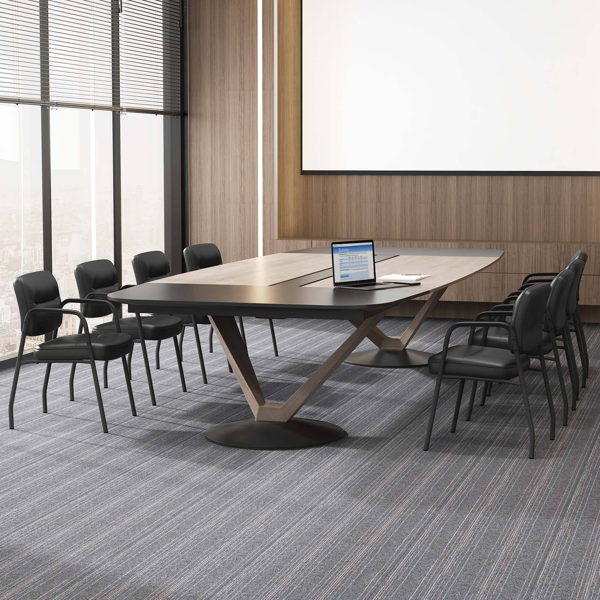 Alt View 1. Costway - Costway Waiting Room Chair No Wheels Set of 8 with Integrated Armrests  for Reception - Black.