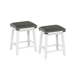 Kadyn - 2-Pc Set 24/30 In Dining Bar Stool with Acacia Wood Frame-24 inches, for Kitchen Island - Gray