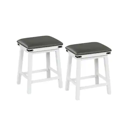Front. Kadyn - 2-Pc Set 24/30 In Dining Bar Stool with Acacia Wood Frame-24 inches, for Kitchen Island - Gray.