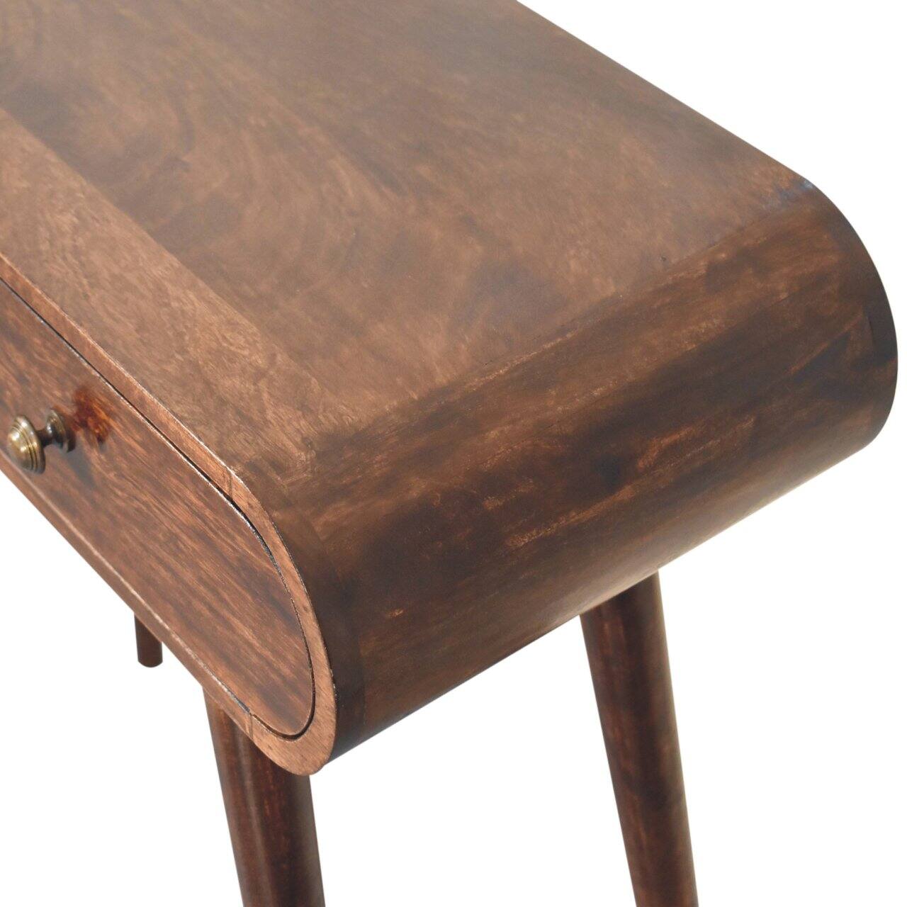 Alt View 1. Artisan Furniture - Artisan Furniture Solid Wood California Walnut Curved Edge Console Table, 2 Drawer - Brown.